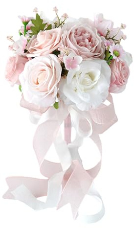 THINCAN Lussuoso Bouquet Da Sposa Bellissimi Fiori Artificiali Creativi Per Damigelle D'onore E Wedding Planner Bouquet di Rose Colorate, a, Taglia unica