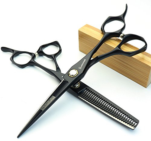 Ciseaux de Coiffure Professionnels de 6 Pouces, Noirs, en matériau 400c, Haute dureté, pour Salon de Coiffure, Outils de modelage