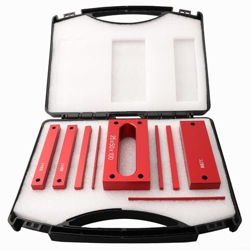 9PCS Impostazione metrica per fresatrice da banco sega calibro altezza strumento di misurazione in lega di alluminio Regolazione della lavorazione del legno Compatibile con macchine CNC
