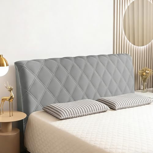 RANJIMA Bettkopfteil Hussen Bett Kopfteil Bezug, Strecken Bett Kopfteil Abdeckung, Staubdichte Waschbar Schutzhülle für gepolsterte Schlafzimmer Kopfteile, Bed Headboard Cover, Dunkelgrau, 200cm
