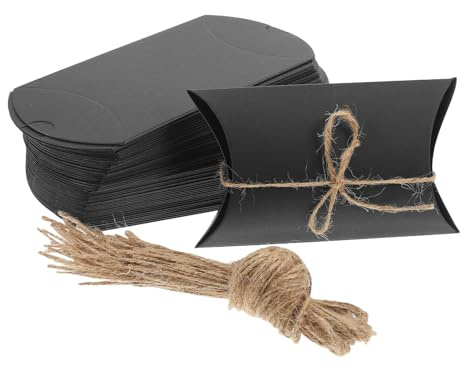 Scatole a Cuscino in Carta Nera 50 Pezzi per Matrimonio e Laurea