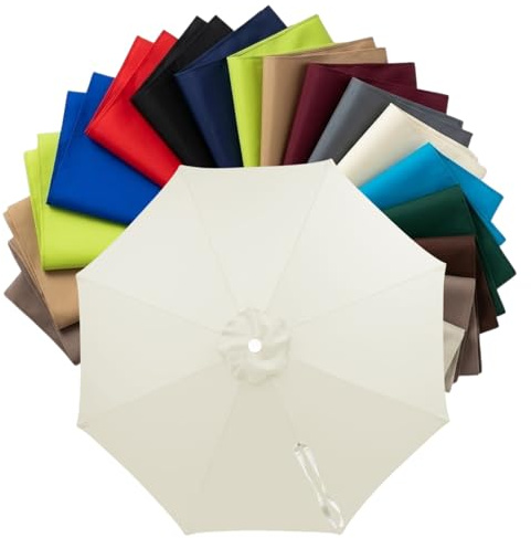 Replacement Parasol Canopy 2m to 4m, Waterproof Polyester Patio Umbrella Replacement Cloth for 6/8 Arms, Sunshade Garden Parasol Fabric Cover, UV Protection