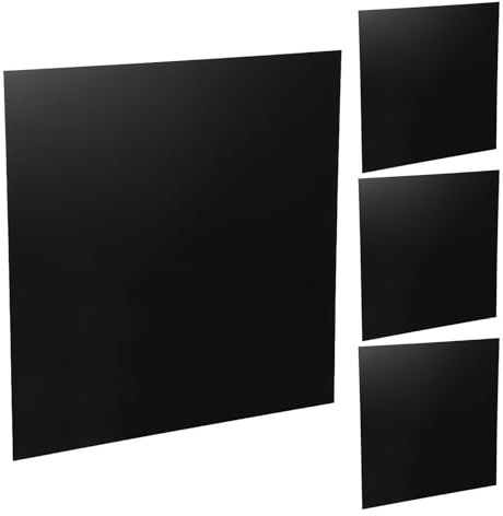 Uonlytech Lot de 4 Feuilles Acryliques Noires de 2 Mm D'épaisseur, Plaques Polyvalentes pour Gravure Précise, pour Invitations de Mariage et Décoration D'événements