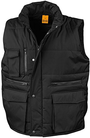 Result Lance Workguard Gilet sans manches rembourré Noir/bleu ou vert, Noir, M