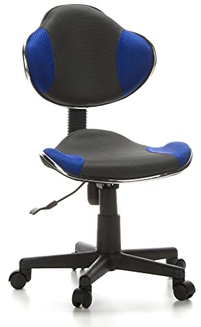 hjh OFFICE 633000 Kinderdrehstuhl Bürostuhl KIDDY GTI-2 grau/blau Kinderbürostuhl für Schulanfänger ergonomisch, höhenverstellbar, Jugendstuhl