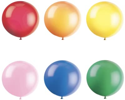 Unique Party Supplies 56732 Riesen-Latex-Party-Luftballons - 90 cm - 6er-Pack