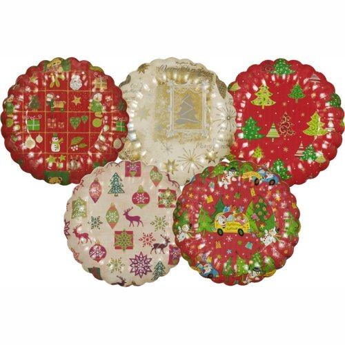 Papstar Pappteller / Einwegteller rund (25 Stück), verschiedene Weihnachtsmotive und gewellter Rand, Durchmesser 23 cm, ideal für Süßigkeiten, Plätzchen und Kuchen, #11522