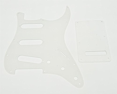 KAISH 11-Loch ST/Strat-Style Schlagbrett SSS-Pickguard mit ST-Rückplatte Tremolo-Abdeckung für USA/Mexico Stratocaster/Strat Klar Transparent