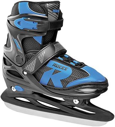 Roces Kinder Jokey Ice 2.0 Verstellbarer Schlittschuh, Black/Astro Blue, 26-29