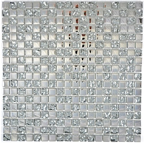 Mosaïque en verre EP argenté pour mur, salle de bain, toilette, cuisine, miroir à carreaux, revêtement théique, revêtement pour baignoire de salle de bain, plaque en mosaïque