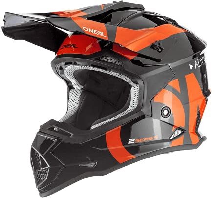 O'NEAL | Motocross-Helm | Kinder | MX Enduro | ABS-Schale, , Lüftungsöffnungen für optimale Belüftung & Kühlung | 2SRS Youth Helmet Slick | Schwarz Orange | Größe L