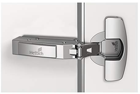 Charnière sensys porte fine 8646i amortie - Fixation:Manchon à expansion - Décor:Nickelé - Montage:En demi-applique - Version:TH58 - Entraxe:52 mm - Conditionnement:50 - HETTICH