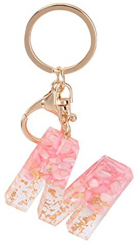 TOYANDONA Anfänglicher Schlüsselbundbuchstabe Alphabet Schlüsselring Quaste Charm Schlüsselanhänger Anfängliche Geldbörse Charms für Handtaschen Alphabet Anfangsbuchstabe Anhänger (Rosa)