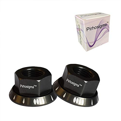 Pirhosigma Ti 2 x M10 Bike Wheel Hub Axle Nuts 7075 Aluminum Bicycle Chromed Skewer Bolt Screw Nut Road MTB Replacement