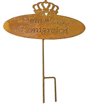 Alt Mebel Schild Spruchtafe Gartenschild Edelrost zum Stecken Mein Kleines Königreich