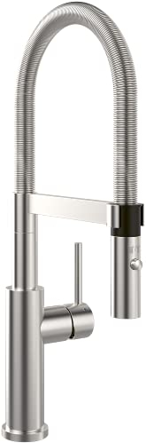 Villeroy & Boch Steel Expert 2.0 Küchenarmatur, Hochdruck, Wasserhahn Küche mit Umschaltfunktion und schwenkbarem Auslauf, Spültischarmatur wassersparend, Auslauf Höhe 170mm, Edelstahl massiv