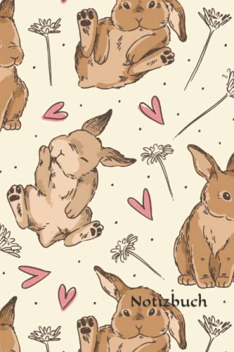 Notizbuch: Hasen Notizbuch | 6x9 Zoll DIN A5 | 120 Seiten Punktraster | Hase Notizheft | Kaninchen Tagebuch | Häschen Schreibheft | Osterhase Geschenk