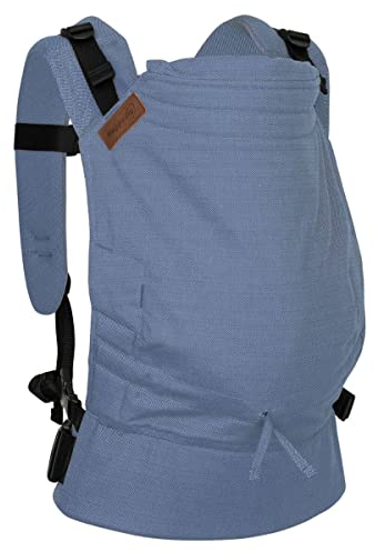 Hoppediz Buckle - Babytrage für Neugeborene ab Geburt - Fullbuckle Tragehilfe mit 2 Schnallenpositionen - mitwachsend bis 20 kg - Design Kreta