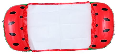 Toddmomy Aufblasbare Wasserschwebematte Für Pool Zusammenklappbares Schwimmbett Aus PVC-Material Ergonomisches Design Mit Rücken Und Beinlehne Einfach Aufzublasen Lagern Cartoon-Obst-Muster