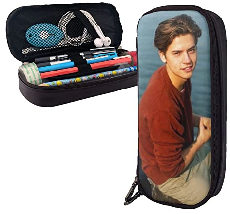 Hero Fiennes-Tiffin Trousse à crayons en cuir avec compartiments Grande pochette de rangement pour bureau collège, couleur, 5.0cm*10.5cm*20.5cm, trousse à crayons