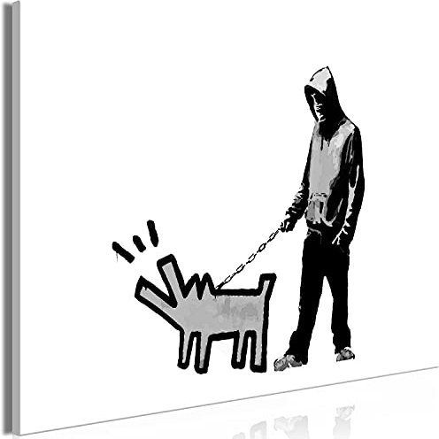 murando - Akustikbild Banksy Choose Your Weapon Bilder Akustikschaum Hochleistungsschallabsorber Schallschutz Leinwand 1 tlg Wandbild Raumakustik Schalldämmung Graffiti h-C-0148-b-a