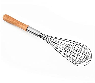 for Kochen 1-teiliger Schneebesen mit Holzgriff, manueller Milchaufschäumer aus Edelstahl, Handmixer for Backen in der Küche, Rührwerk for Sahnemixer
