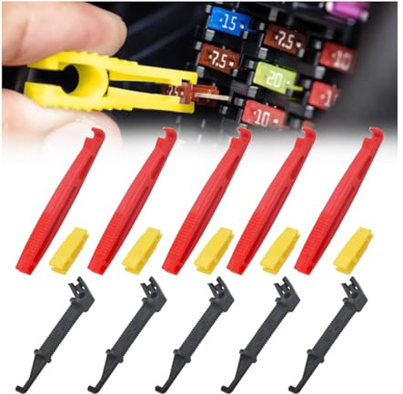 JNNJ 15 Stück Auto-Sicherungsabzieher, Mini Auto-Sicherungs-Entferner-Werkzeug, Sicherungsabzieher Kunststoff Werkzeug, Autozubehör LKW Quad ATV Motorrad Sicherungen