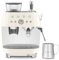 Smeg EGF03CRUK Espresso Coffee Machine with Grinder, 20 Bar Pump, 2.4L, 1650W, Cream