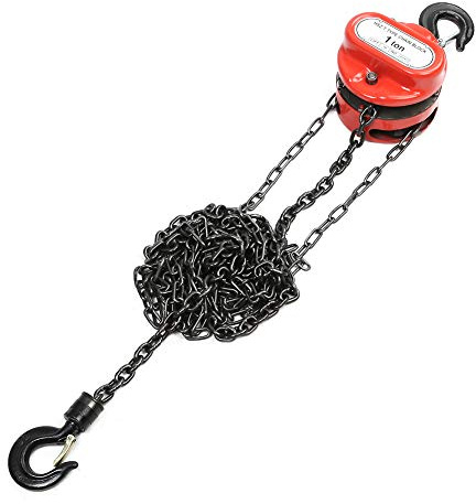 Hand Chain Hoist, 1T Chain Puller Block Fall Chain Hoist 3 Meters Lifting Chain with Hook for Workshop Garage Factory