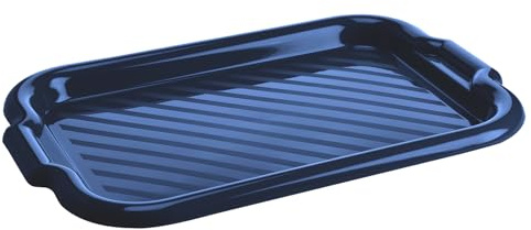 Galicja Molly Party - Vassoio rettangolare in plastica per snack, cibo, biscotti, 40 x 28 x 2,5 cm, colore: Blu scuro