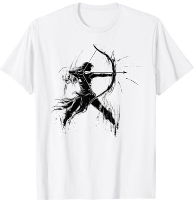 Bogen und Muskulöse Bogenschützin T-Shirt