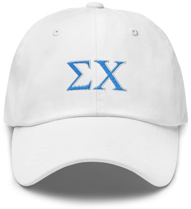Sigma Chi Fraternity Classic Dad Hat - Premium Chino Cotton Twill Cap (Sigma Chi #1, White)