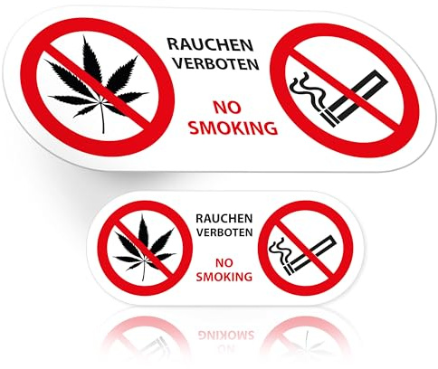 Kiffen verboten Schild - Rauchen verboten Schild - Cannabis Verbotsschild aus Aluminiumverbundplatte 29x12cm, ideal für den Innen- & Außenbereich von Funke & Brand