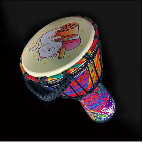 Djembe Trommel Große 10-Zoll-PVC-Körper Afrikanische Trommel Für Erwachsene, Professionelles Afrikanisches Handtrommelinstrument (Color : A)