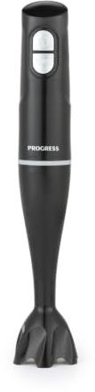 Progress Hand Blender, 200 W, Turbo Function, Black | Stainless Steel Blades, Detachable Blender Attachment, One-Button Control, Lightweight Design, For Soups Sauces Baby Food