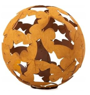 Kapaga - Gartenkugeln Rost - Kugeln für Außen - Deko Garten Vintage - Deko | Garten für Kerzen - Kugeln für Draußen - Kugel Außen - Schmetterling (Rost, 23)