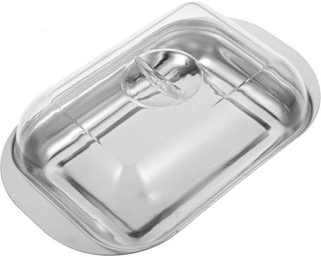 TOPBATHY 2 Stk Butterdose Käse-Aufbewahrungsschale Snackbehälter Obstbehälter butterkühler butter warmer Cracker-Tablett französische butter Speiseteller Butteraufbewahrungshalter Edelstahl