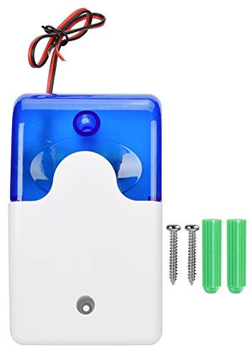Alarma de sonido de sirena y aislamiento interior con cable 12V para de alarma de seguridad doméstica, azul