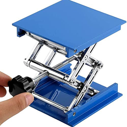 Labor-Scherenheber Aluminiumoxid-Laborhebebühne, Laborhebebühne, Tischhebebühne, Scherenhebebühne, manueller Steuertisch, Höhenbereich erweiterbar(7.87x7.87 inch)