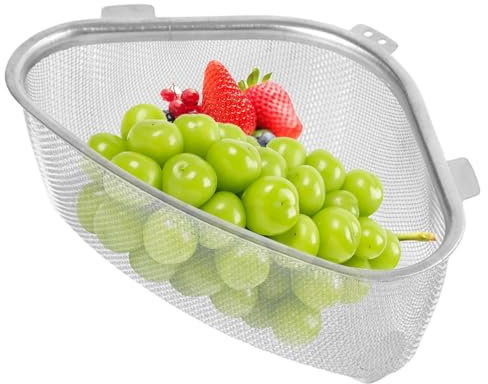 Sink Drain Strainer - Triangle Sink Strainer | Kitchen Drains & Strainers | Multifunctional Wire Mesh Strainer | Stainless Steel Filter Drain Rack Kitchen Sink Accessories for Vegetable Fruit