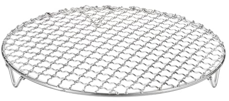 M METERXITY Cooling Rack, 9.4 Round Stainless Steel Baking Rack with 20mm Legs for BBQ/Cooking/Roasting/Grilling/Steaming/Drying, Wire Cooling Rack for Baking [Silver]