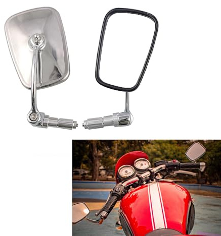 Specchio moto universale Specchietti laterali cromati specchio manubrio finale per moto chopper scooter cafe racer