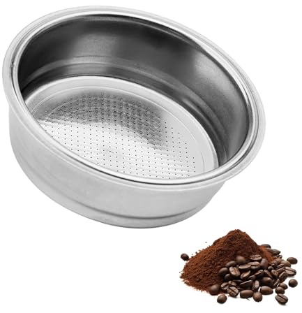 51mm Sieb Kaffeesieb Edelstahl Espresso Sieb Filterkorb Siebträger Sieb Kaffeefilter Kompatibel mit Delonghi Kaffeefilterkorb Siebträgerfilterkorb, Zubehör für Espressomaschine, 8-10 g (1 Tasse)