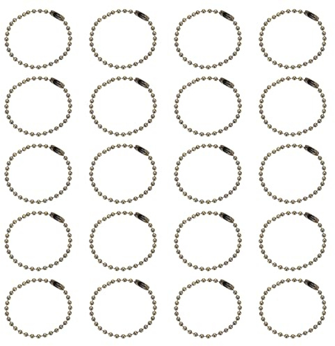 sourcing map 30Pcs 5 Inch Ball Bead Chain, Metal Ball Chain with Connectors for Keychain Hanging Ornament Tag Jewelry Necklace Christmas Decoration,Bronze