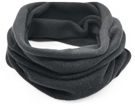Guiguishiny Damen edler einfarbiger Loop Schal Schlauchschal, Strickschal,leichter Schlauchschal,Weicher und Wärmender Schal für Frühling, Herbst und Winter (Schwarz)