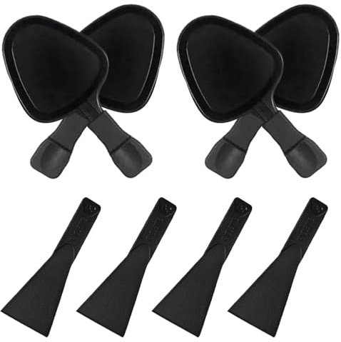 Parrilla Raclette, 4 sartenes eléctricas antiadherentes para huevos de queso, sartenes para asar, sartenes para barbacoa, sartén multifunción con espátula para carne de queso a la parrilla para cocina