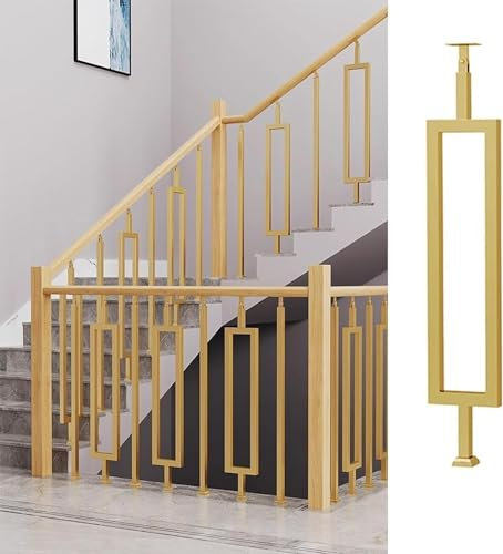 Gold Floor Standing il with Installation Kit Household Metal Railing Pivot for Garden Wall Guardrail (85cm/33.5in)