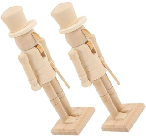 COSMEVIVI 2pezzi Figurine Incompleto per Nutcracker Decorazioni Natalizie Te Soldatini Scolpiti per Artigianali per Adulti e