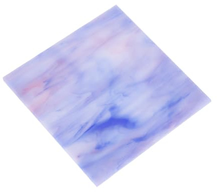 QUARKZMAN Vitrail Feuille Mosaïque Carreau 3.9 Inch x 3.9 Inch Vitrail | Violet Vif, Pour Artisanat DIY Projet Artistique