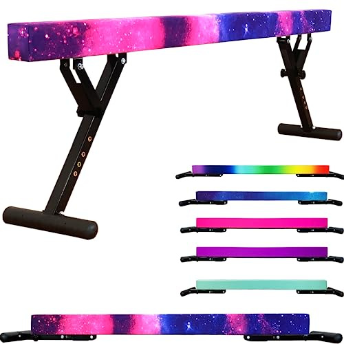PreGymnastic 8FT Balance Beam, Raised Gymnastics Beam for Kids Ages 3-18, Home Gym Equipment for Training, Adjustable Balancing Beam Indoor